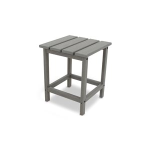 POLYWOOD Long Island Slate Grey Square Outdoor End Table 15-in W x 15-in L