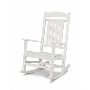 POLYWOOD Rocker White Plastic Presidential Rocking Chair