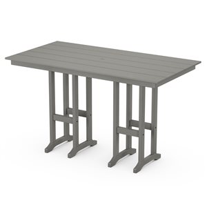 Trex Outdoor Furniture Monterey Bay Stepping Stone Rectangle Outdoor Bar Height Table 72-in W x 37.72-in L with Umbrella Hole