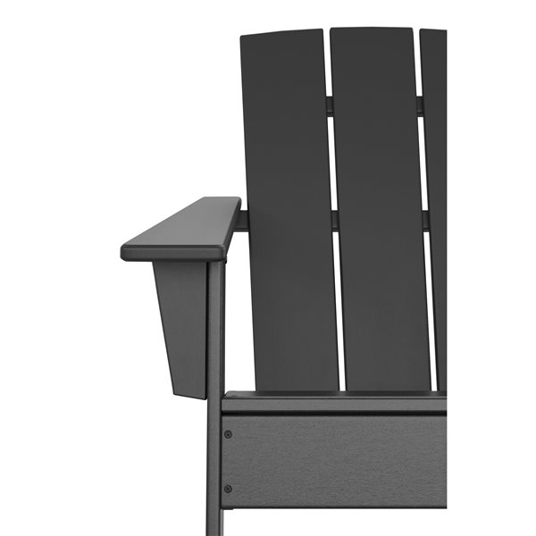 allen + roth Oakport Black Plastic Adirondack Chair