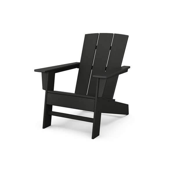 allen + roth Oakport Black Plastic Adirondack Chair