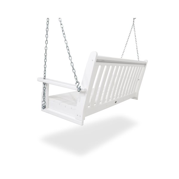POLYWOOD Vineyard White Plastic 3-Person Outdoor Swing