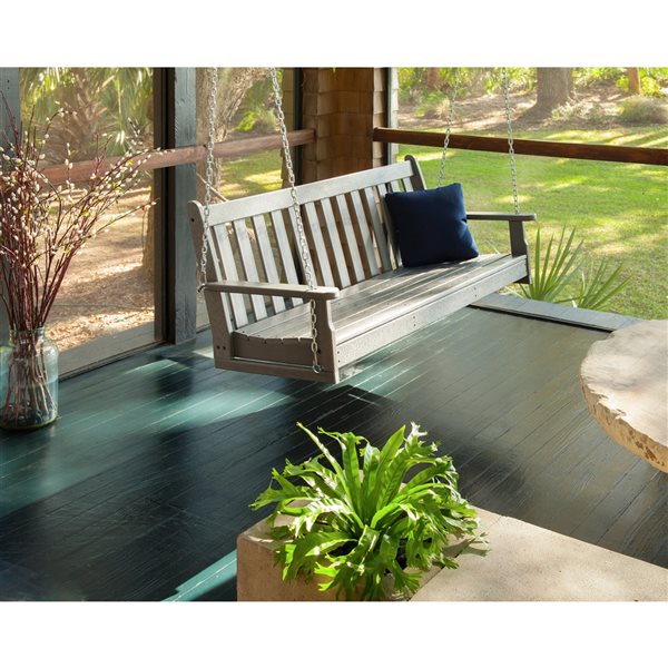 POLYWOOD Vineyard White Plastic 3-Person Outdoor Swing GNS60WH RONA