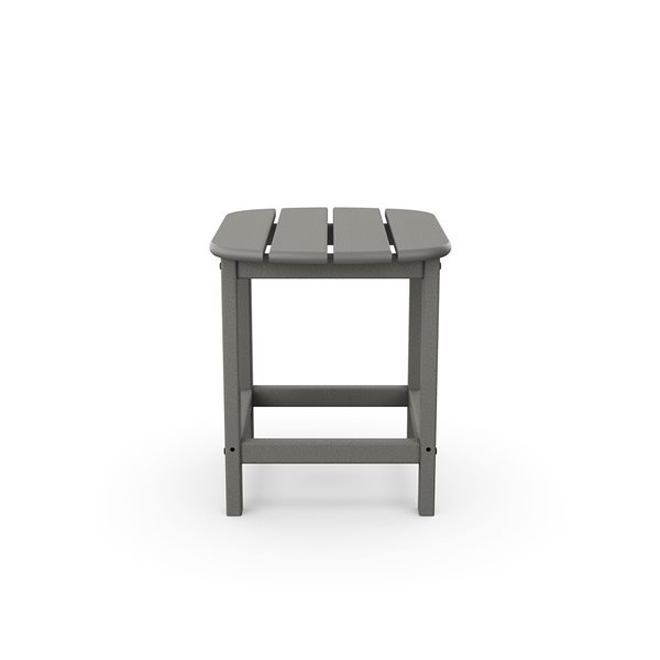 POLYWOOD South Beach Slate Grey Rectangle Outdoor End Table 19-in W x 15-in L