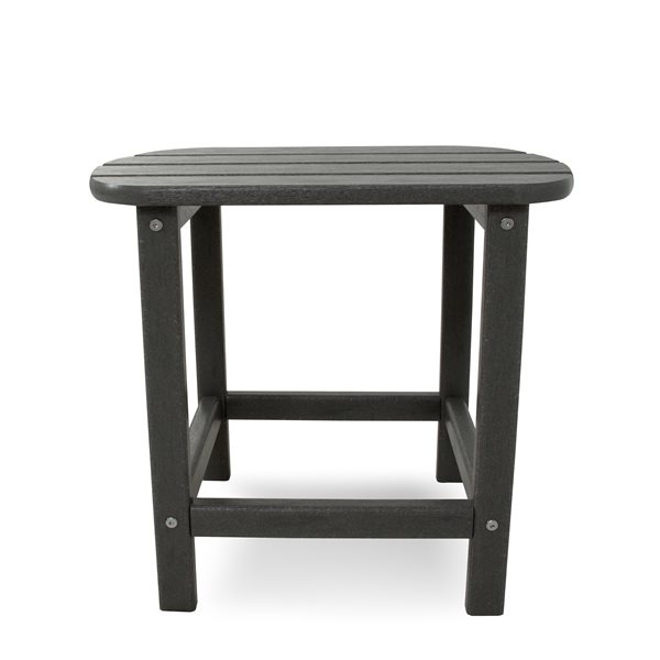 POLYWOOD South Beach Slate Grey Rectangle Outdoor End Table 19-in W x 15-in L