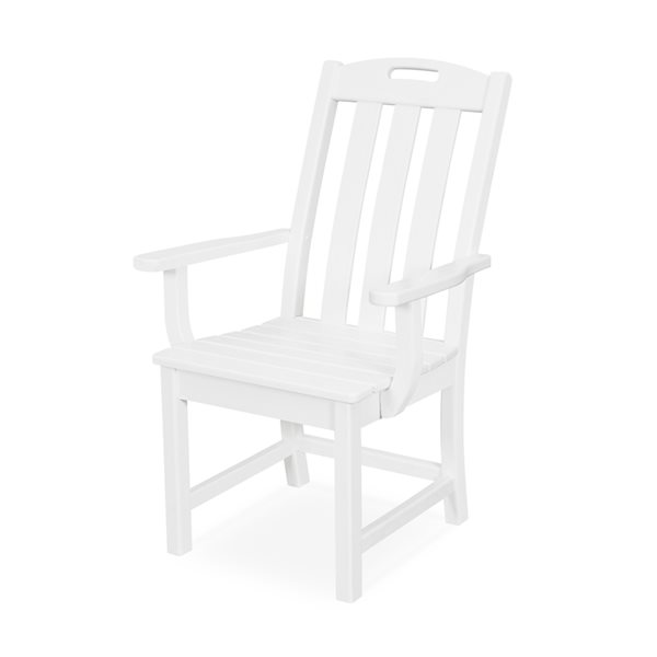 Trex Outdoor Yacht Club Classic-White Plastic Dining Arm Chair