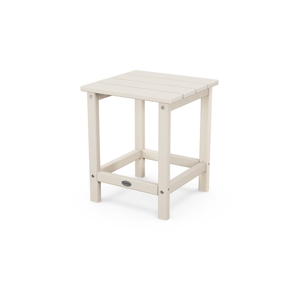 POLYWOOD Long Island Sand Square Outdoor End Table 15-in W x 15-in L