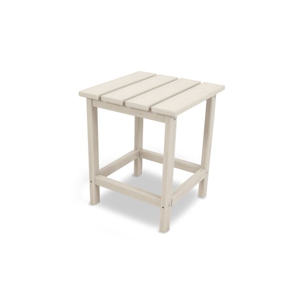 POLYWOOD Long Island Sand Square Outdoor End Table 15-in W x 15-in L