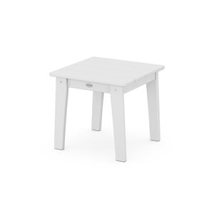 POLYWOOD Lakeside White Square Outdoor End Table 18.25-in W x 18.31-in L