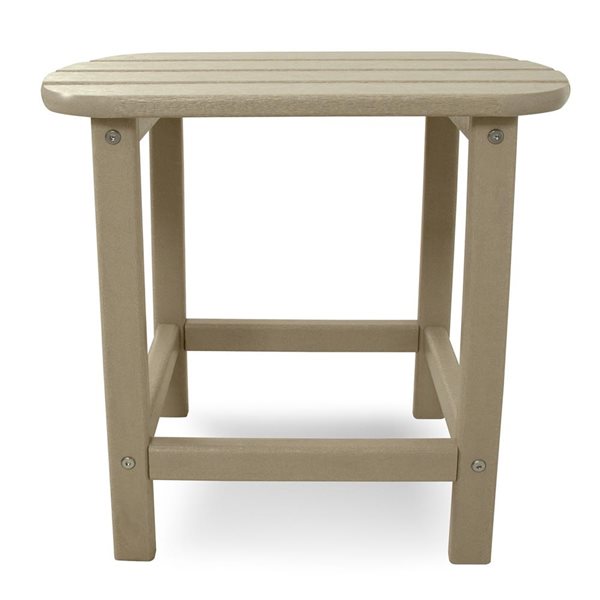 POLYWOOD South Beach Sand Rectangle Outdoor End Table 19-in W x 15-in L