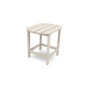 POLYWOOD South Beach Sand Rectangle Outdoor End Table 19-in W x 15-in L