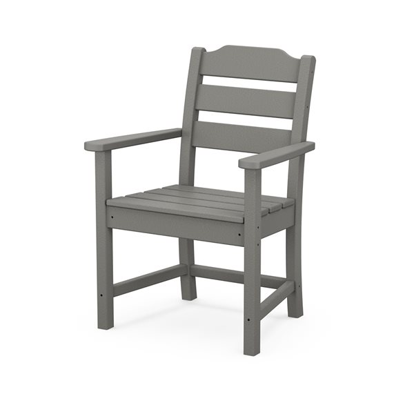 allen + roth Oakport Slate-Grey Plastic Dining Arm Chair