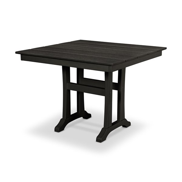 Trex Outdoor Furniture Charcoal Black Square Outdoor Dining Table 37.63-in W x 37.5-in L with Umbrella Hole