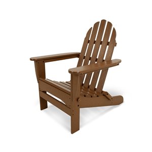 POLYWOOD Classic Adirondack Teak Plastic Folding Chair