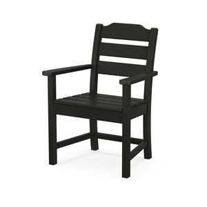 allen + roth Oakport Black Plastic Dining Arm Chair