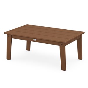 POLYWOOD Lakeside Teak Rectangle Outdoor Coffee Table 36-in W x 22.33-in L