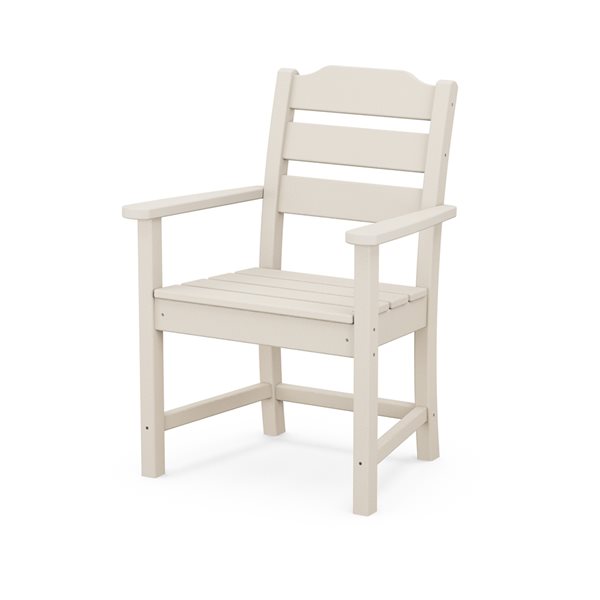 allen + roth Oakport Sand Plastic Dining Arm Chair