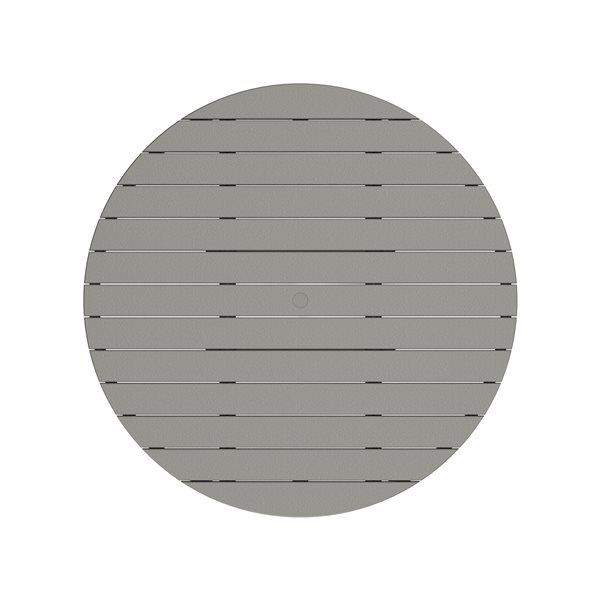 POLYWOOD Slate Grey Round Outdoor Dining Table 48-in W x 48-in L with Umbrella Hole