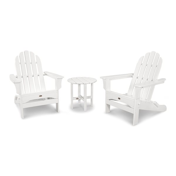 Trex Outdoor Furniture Cape Cod 3-Piece Plastic Frame Classic White ...