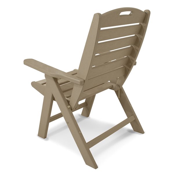 POLYWOOD Nautical Sand Plastic Stackable Highback Chair