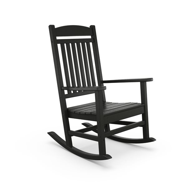 Trex Outdoor Seaport Charcoal-Black Plastic Porch Rocking Chair