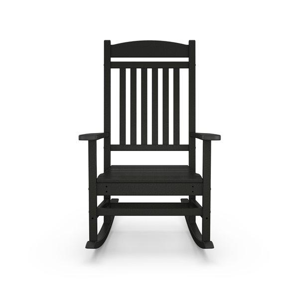 Trex Outdoor Seaport Charcoal-Black Plastic Porch Rocking Chair