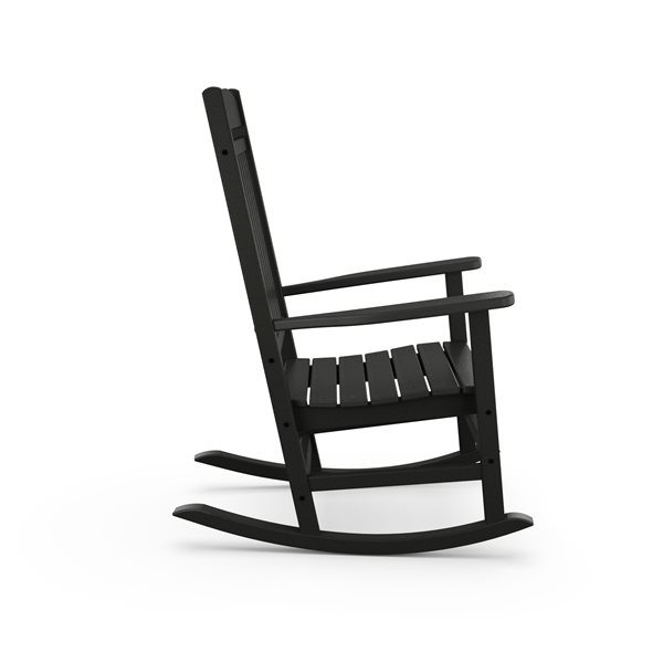 Trex Outdoor Seaport Charcoal-Black Plastic Porch Rocking Chair