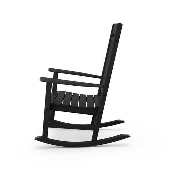 Trex Outdoor Seaport Charcoal-Black Plastic Porch Rocking Chair