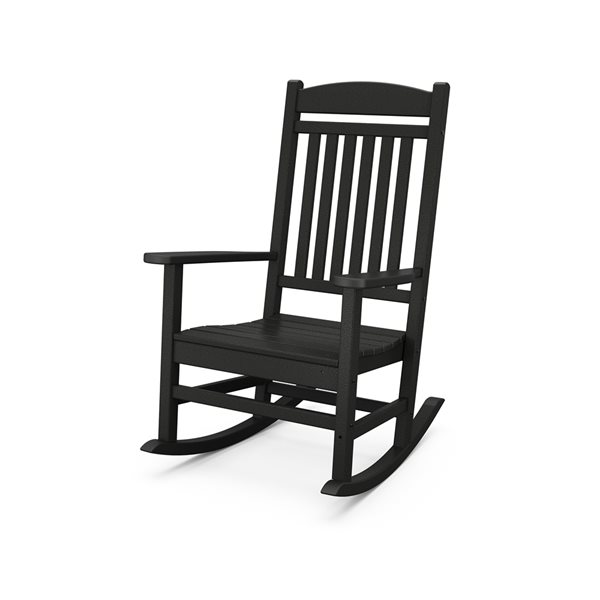 Trex Outdoor Seaport Charcoal-Black Plastic Porch Rocking Chair