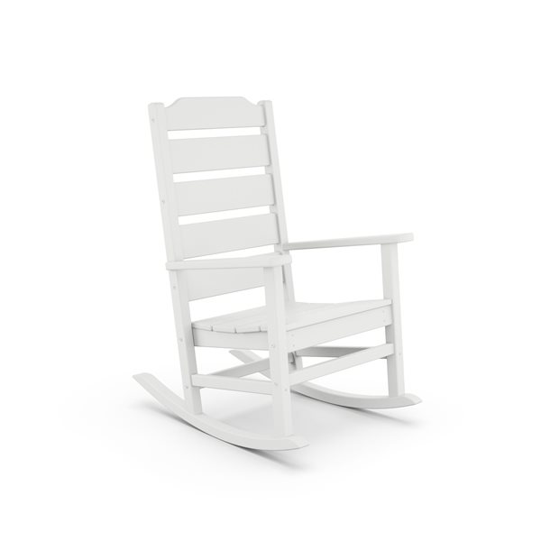 allen + roth Oakport White Plastic Rocking Chair