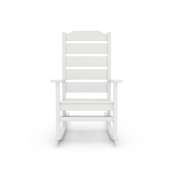 allen + roth Oakport White Plastic Rocking Chair