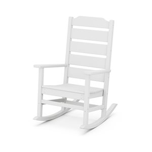 allen + roth Oakport White Plastic Rocking Chair