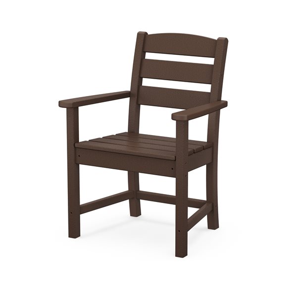 POLYWOOD Lakeside Mahogany Plastic Dining Arm Chair