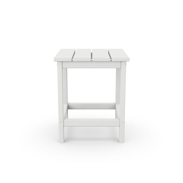 POLYWOOD Long Island White Square Outdoor End Table 15-in W x 15-in L