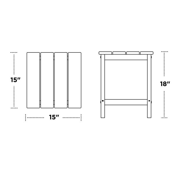 POLYWOOD Long Island White Square Outdoor End Table 15-in W x 15-in L