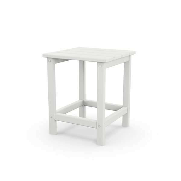 POLYWOOD Long Island White Square Outdoor End Table 15-in W x 15-in L