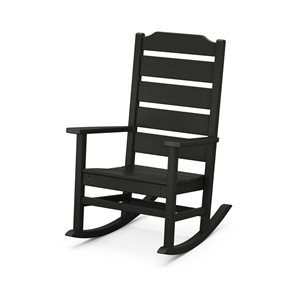 allen + roth Oakport Black Plastic Rocking Chair