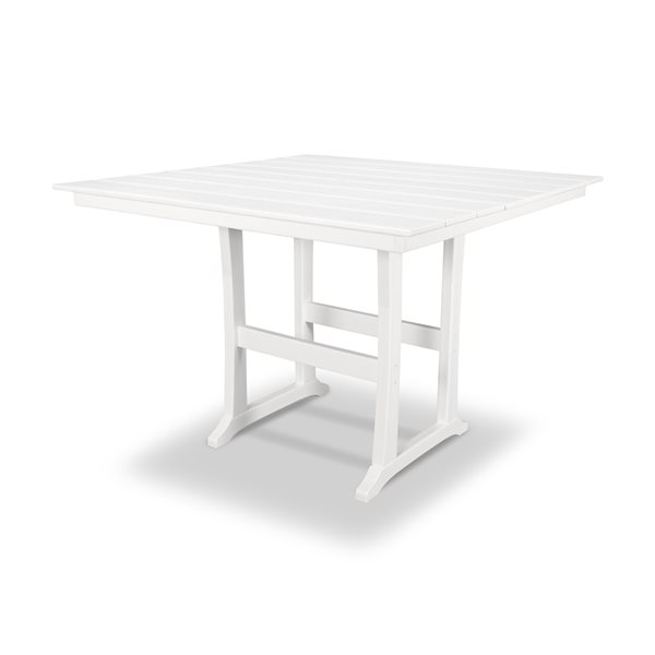 Trex Outdoor Furniture Classic White Square Outdoor Bar Height Table 59