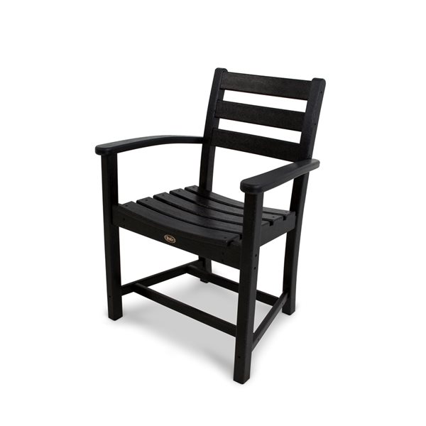 Trex Outdoor Monterey Bay Charcoal-Black Plastic Dining Arm Chair