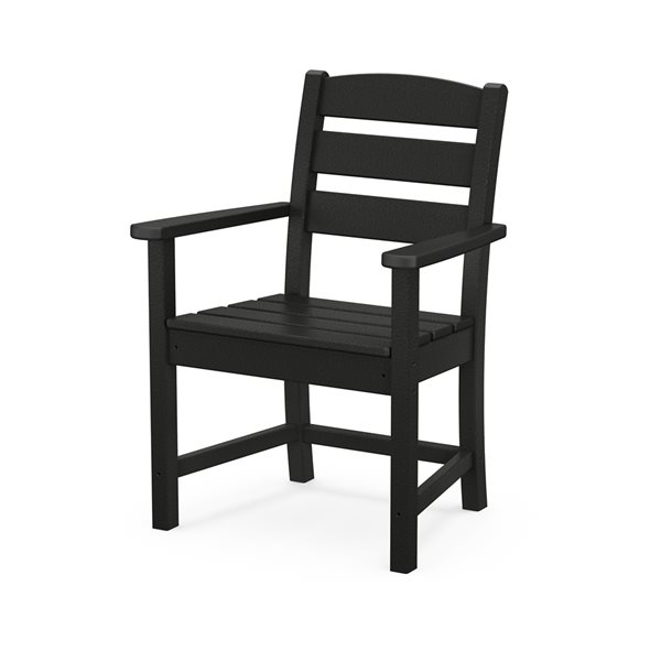 POLYWOOD Lakeside Black Plastic Dining Arm Chair