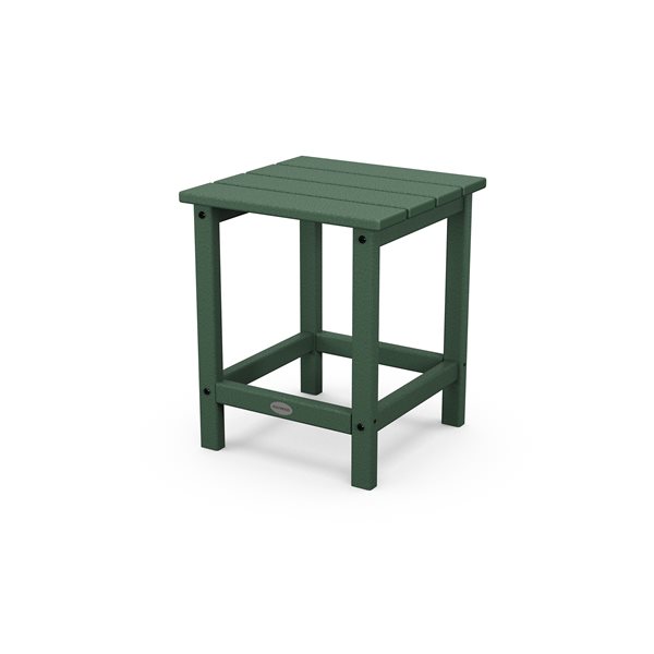 POLYWOOD Long Island Green Square Outdoor End Table 15-in W x 15-in L