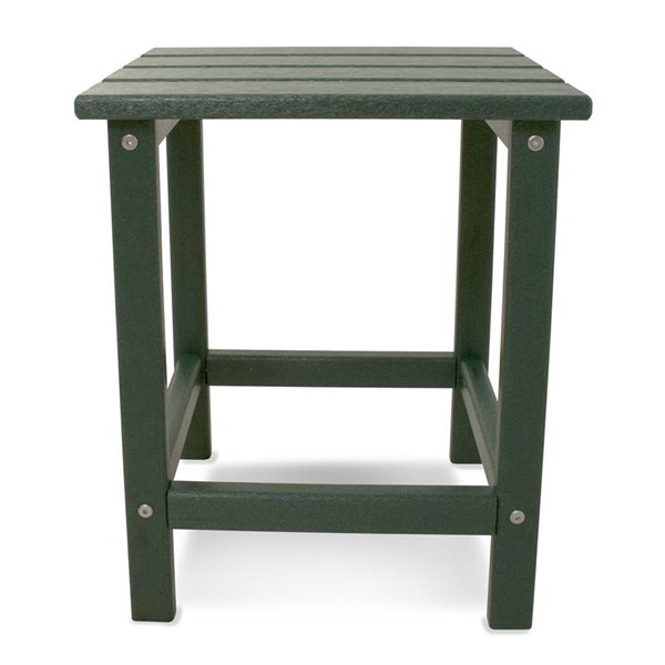 POLYWOOD Long Island Green Square Outdoor End Table 15-in W x 15-in L