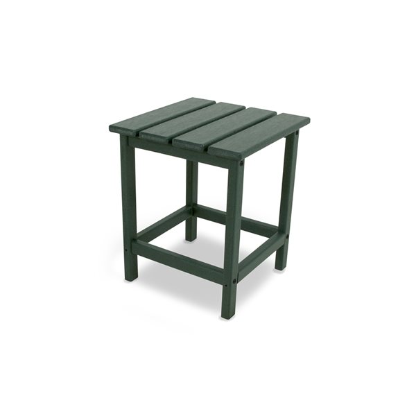 POLYWOOD Long Island Green Square Outdoor End Table 15-in W x 15-in L