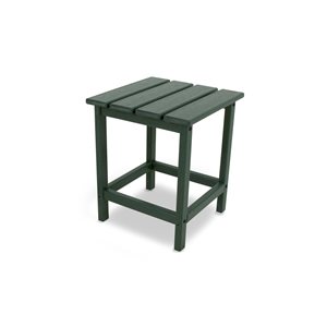 POLYWOOD Long Island Green Square Outdoor End Table 15-in W x 15-in L