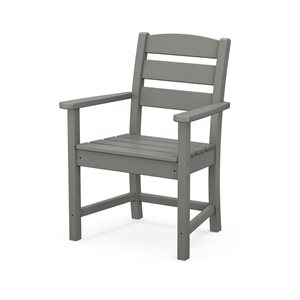 POLYWOOD Lakeside Slate-Grey Plastic Dining Arm Chair