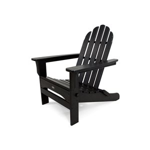 Trex Outdoor Cape Cod Charcoal-Black Plastic Folding Adirondack Chair