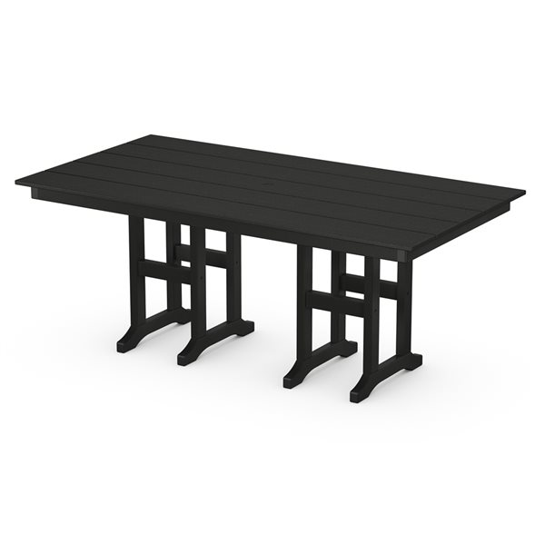 Trex Outdoor Furniture Monterey Bay Charcoal Black Rectangle Outdoor Dining Table 72-in W x 37.72-in L with Umbrella Hole