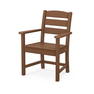 POLYWOOD Lakeside Teak Plastic Dining Arm Chair