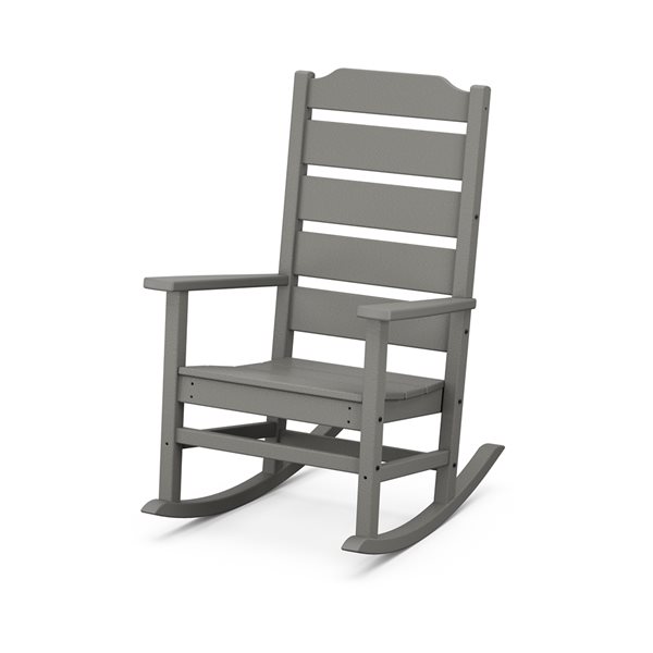 allen + roth Oakport Slate-Grey Plastic Rocking Chair