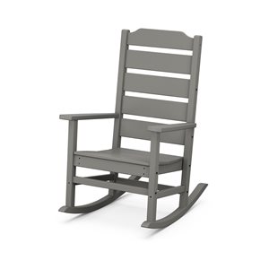 allen + roth Oakport Slate-Grey Plastic Rocking Chair